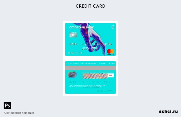 цифровая загрузка шаблона Mastercard USA Citigroup Bank